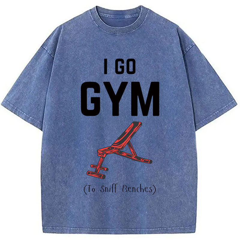 Modecanvas I Go GYM Funny Washed T-Shirt