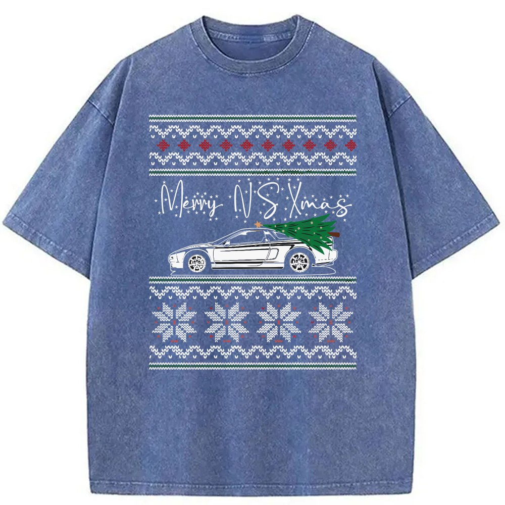 Modecanvas Japanese Sports Car JDM Christmas Washed T-Shirt