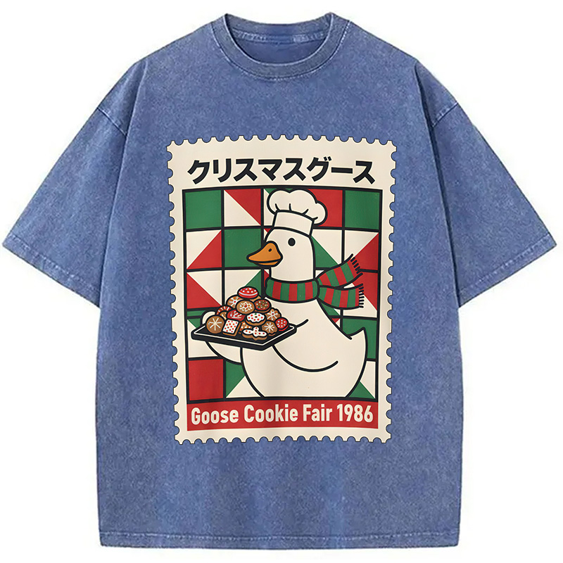 Modecanvas Funny Goose Christmas Washed T-Shirt