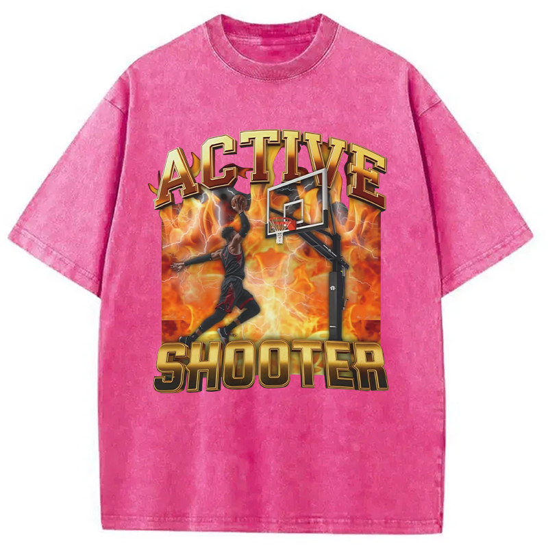 Modecanvas Elite Shooter Basketball Washed T-Shirt
