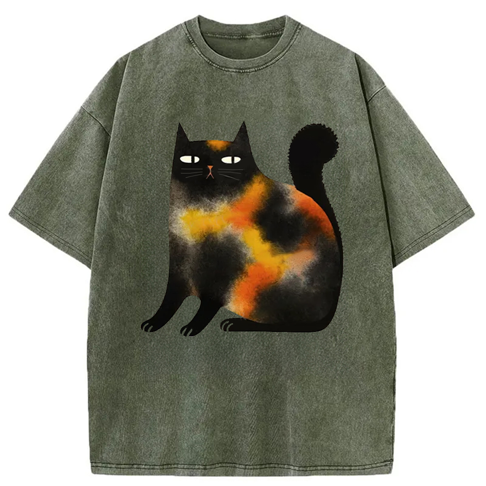 Modecanvas Tie-Dye Kitten Washed T-Shirt