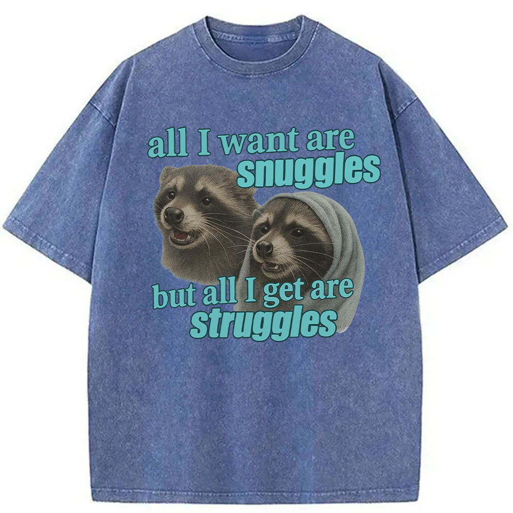Modecanvas Snuggles and Struggles Washed T-Shirt
