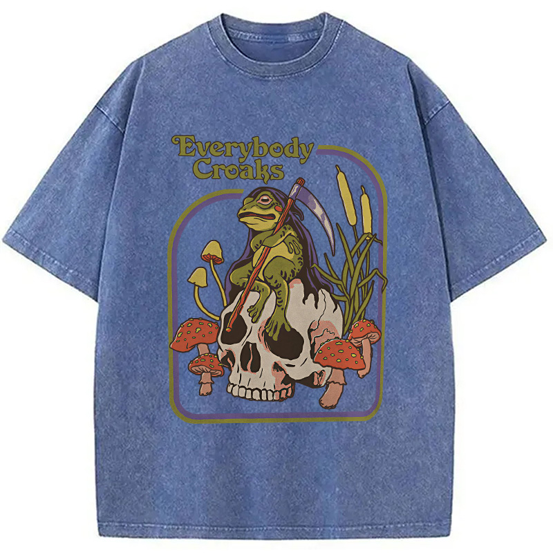 Modecanvas Everybody Croaks Washed T-Shirt