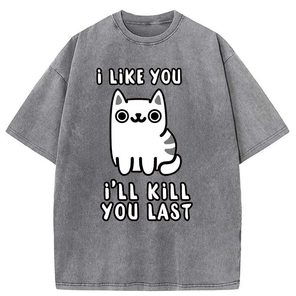 Modecanvas Cats And Humans Washed T-Shirt