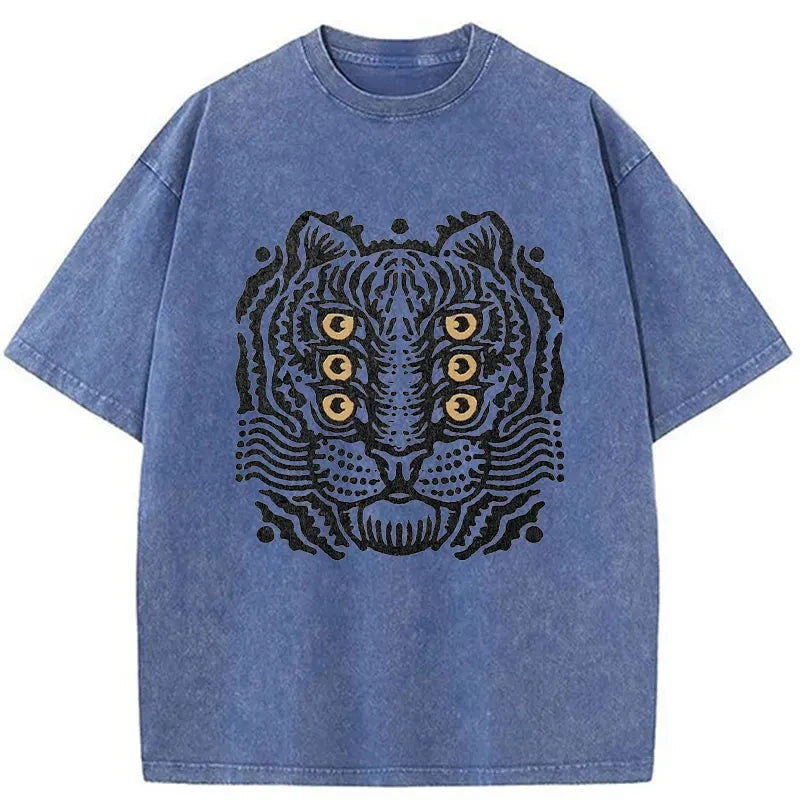 Modecanvas Six-eyed Cat Japanese Washed T-Shirt