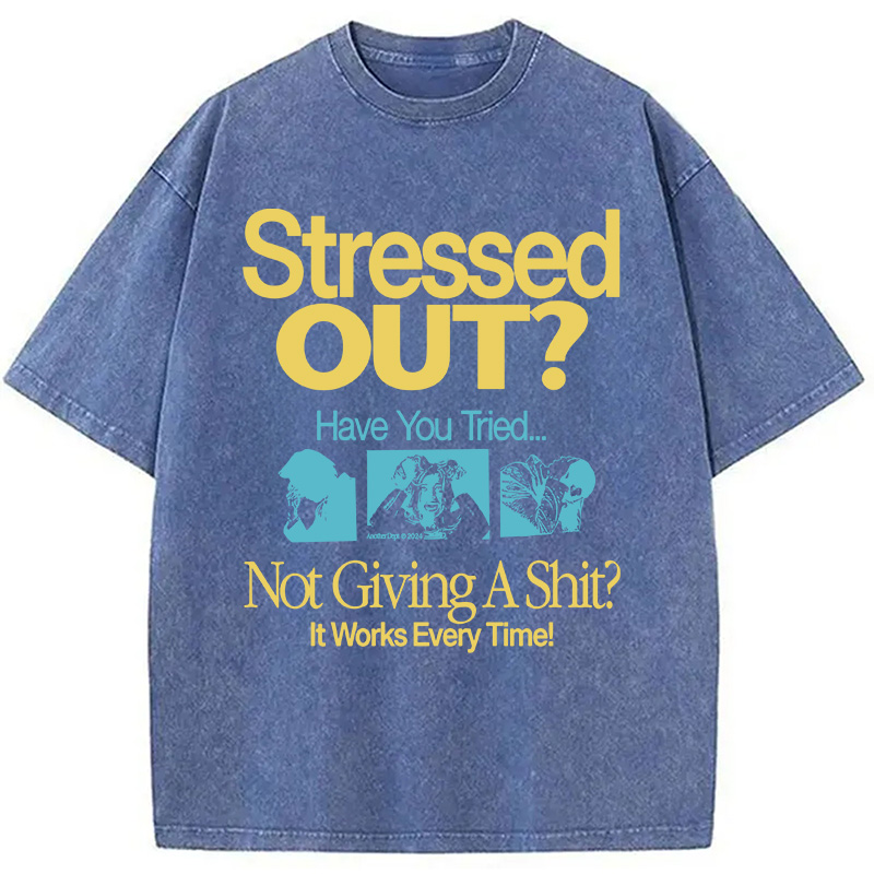 Modecanvas Stressed Out? Washed T-Shirt