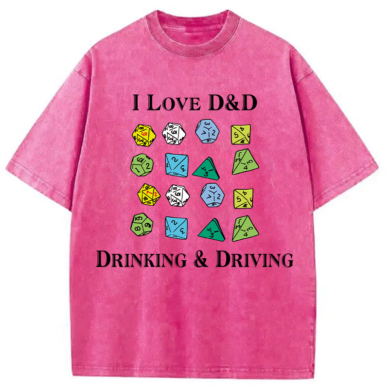 Modecanvas I Love D&D Washed T-Shirt