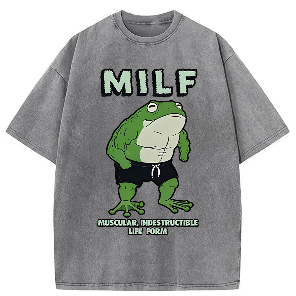 Modecanvas MILF Frog Washed T-Shirt