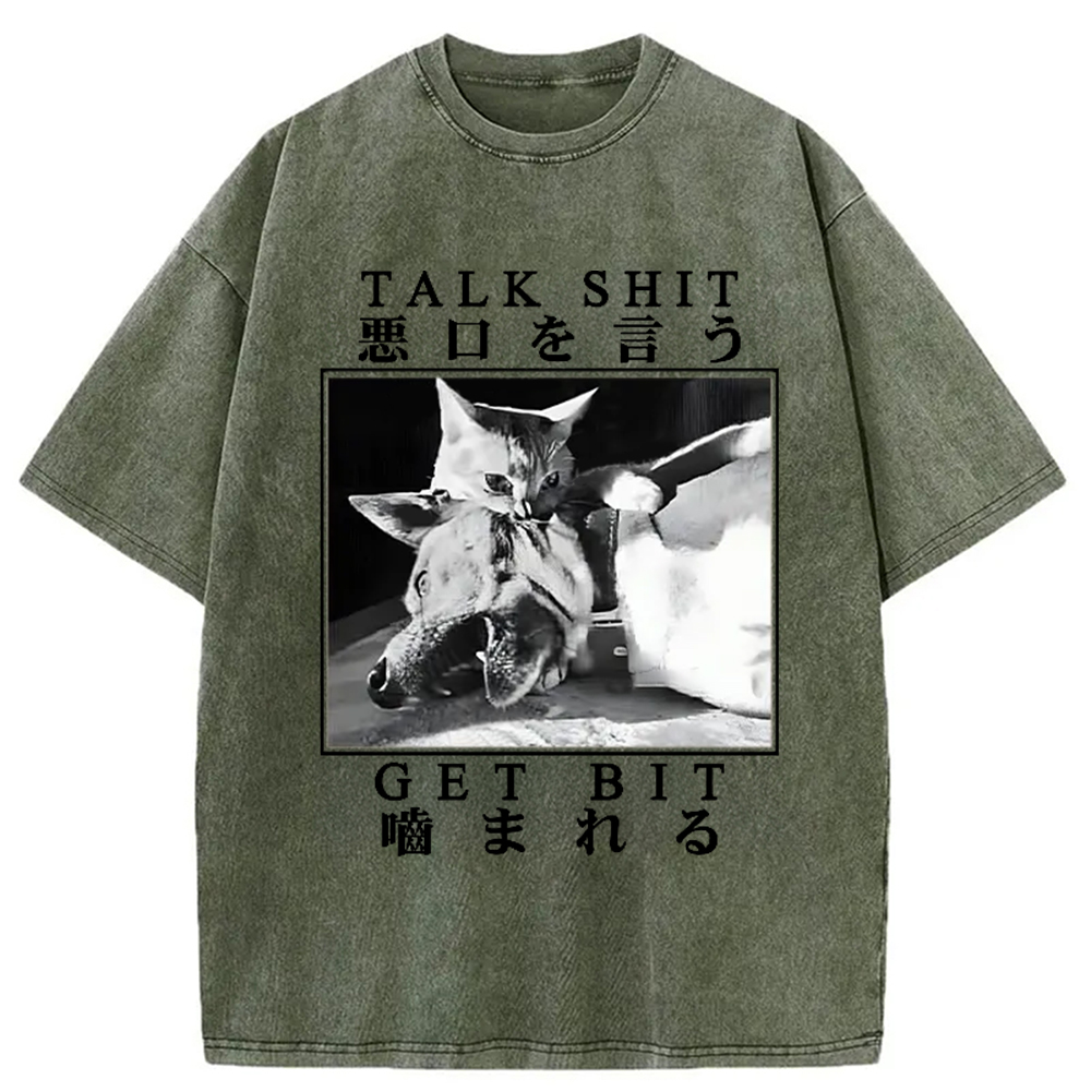 Modecanvas Talk Shit Get Bit Washed T-Shirt
