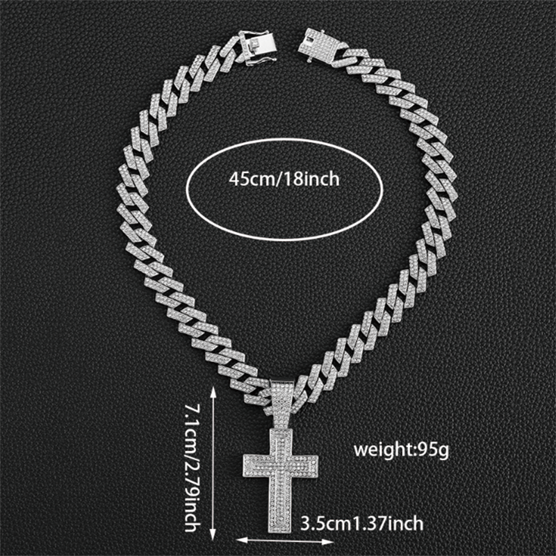 Modecanvas Cross Rhombus Hip-hop Necklace