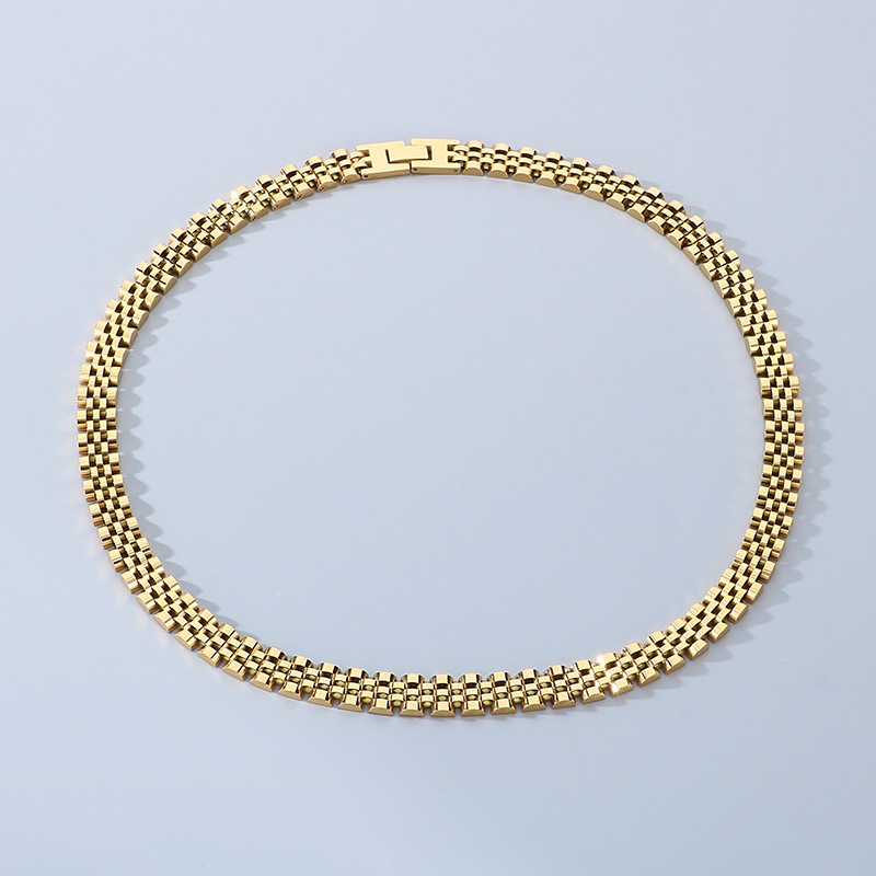 Modecanvas Titanium Steel Geometric Hip-hop Necklace
