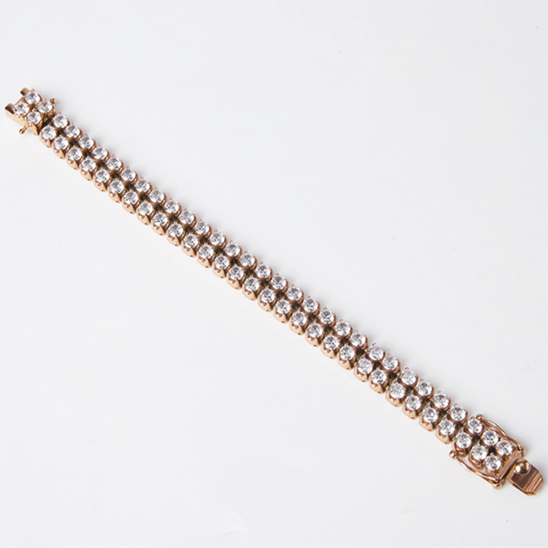 Modecanvas Double-layer Zircon Hip-hop Bracelet