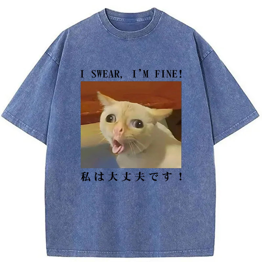 Modecanvas I Am Fine Washed T-Shirt