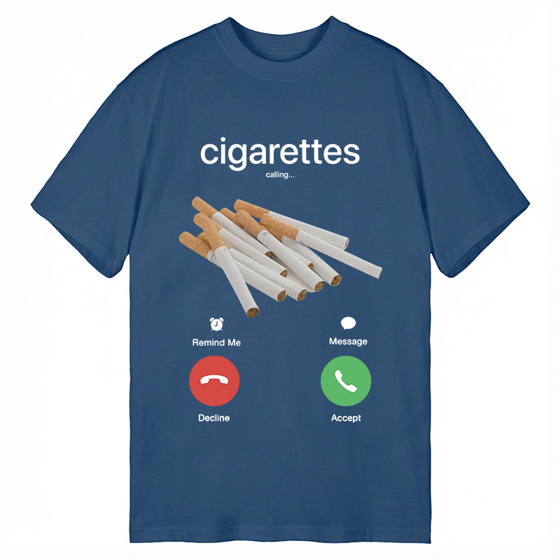Modecanvas Cigarettes Phone Call DTG Printing Classic T-Shirt-modecanvas