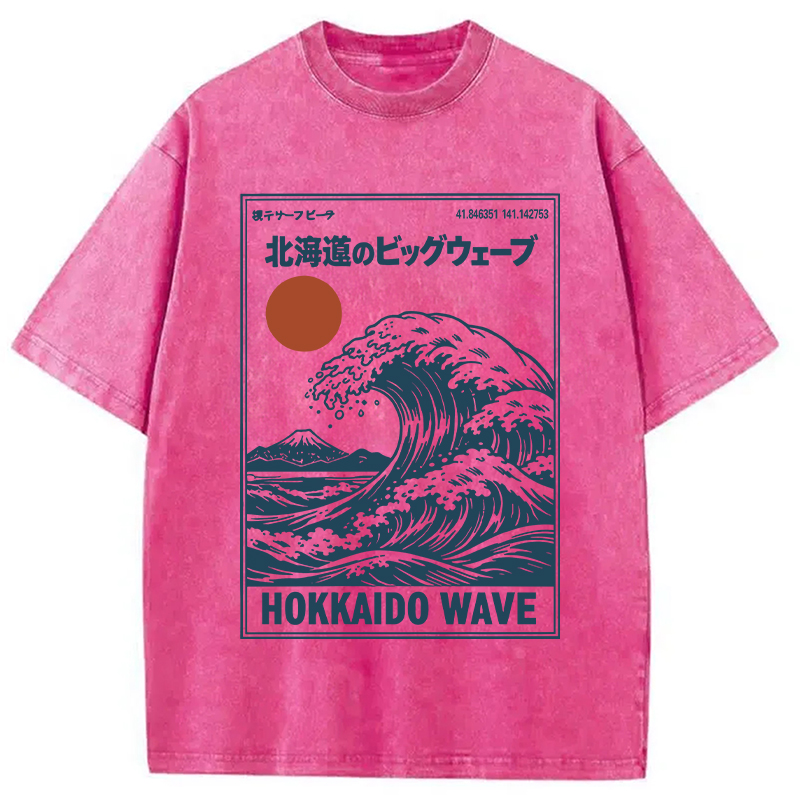 Modecanvas Retro Wave Typesetting Washed T-Shirt