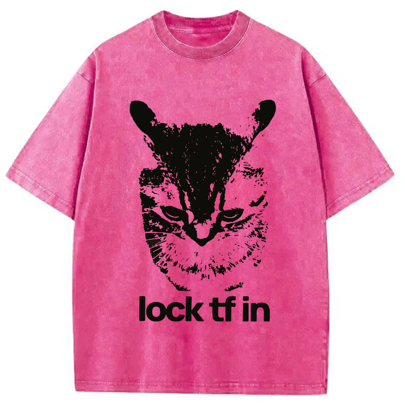 Modecanvas Lock TF In Cat Washed T-Shirt