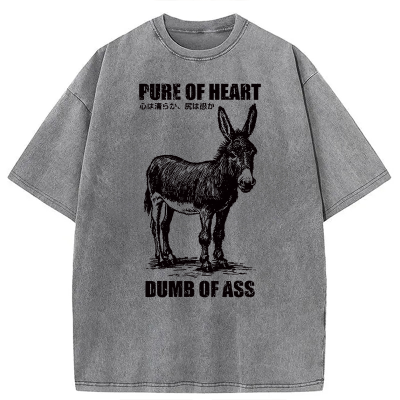 Modecanvas Good Heart Empty Head DTG Printing Washed T-Shirt