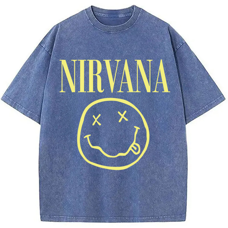 Modecanvas Yellow Smile Washed T-Shirt