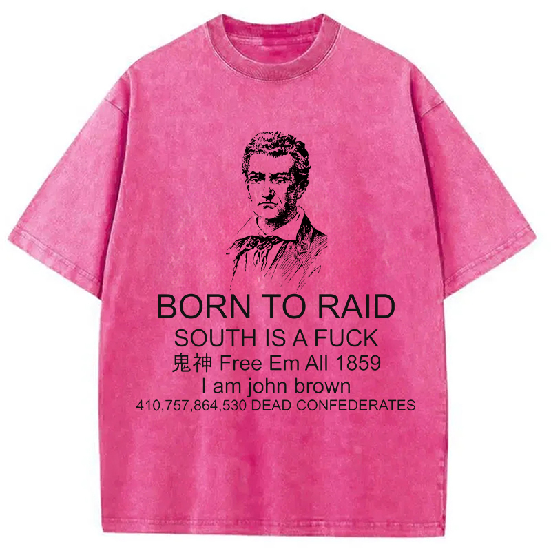 Modecanvas Born To Raid DTG Printing Washed T-Shirt