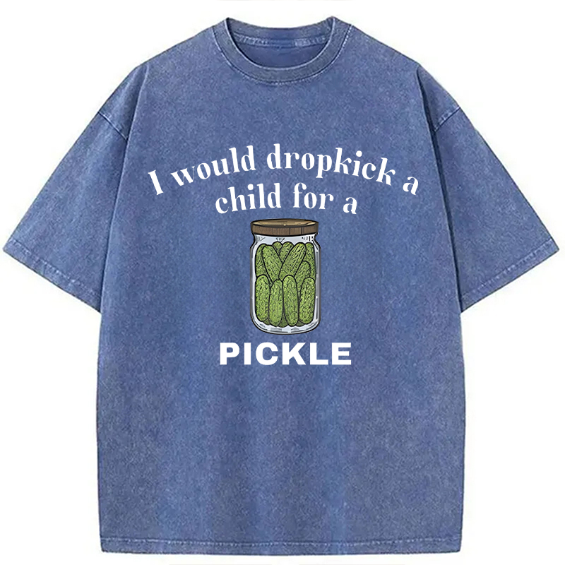 Modecanvas I Would Dropkick A Child For A Pickl DTG Printing Washed T-Shirt