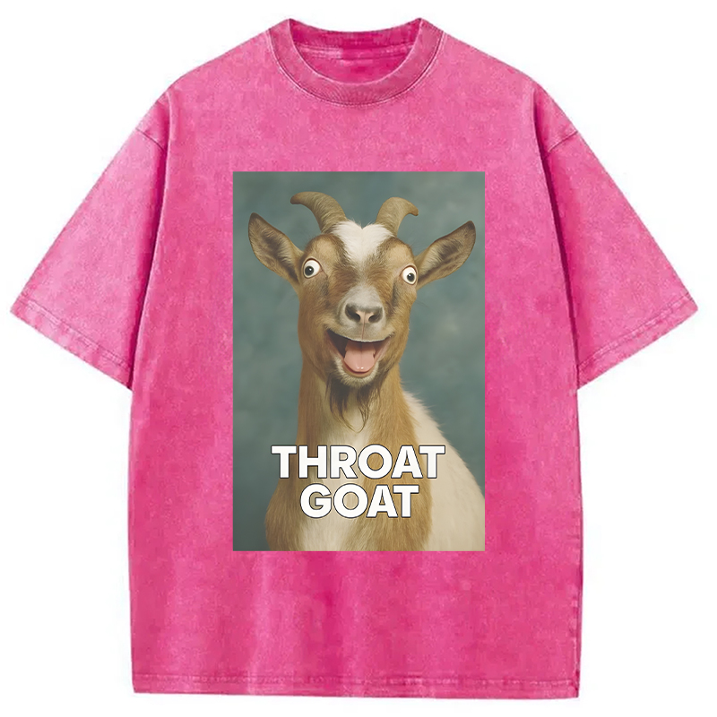 Modecanvas Throat Goat Funny DTG Printing Washed T-Shirt