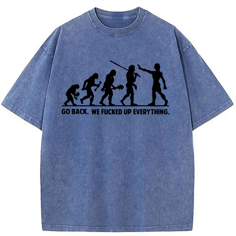 Modecanvas Go Back DTG Printing Washed T-Shirt