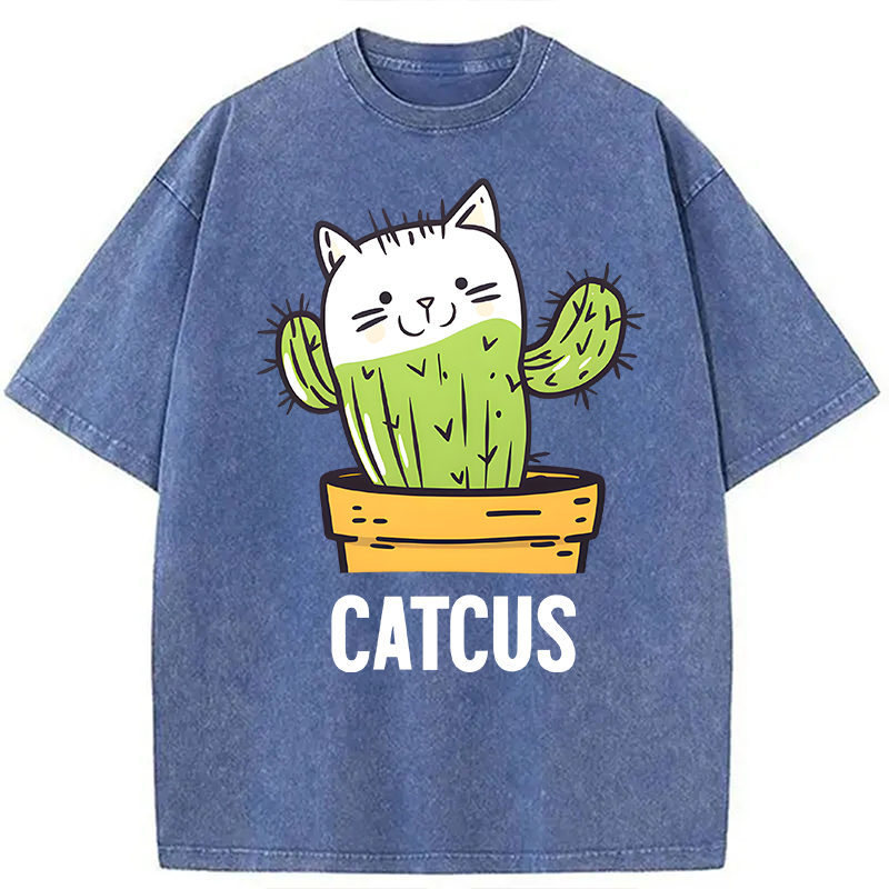 Modecanvas Catcus DTG Printing Washed T-Shirt