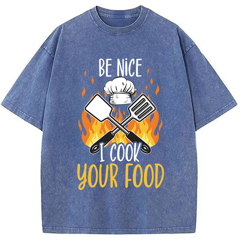 Modecanvas I Cook Your Food DTG Printing Washed T-Shirt