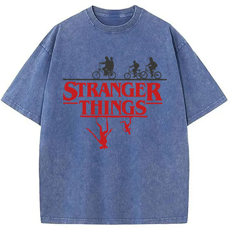 Modecanvas Stranger Things DTG Printing Washed T-Shirt