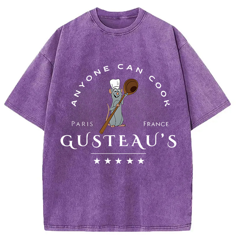 Modecanvas Anyone Can Cook DTG Printing Washed T-Shirt