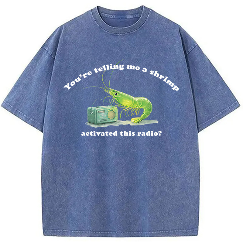 Modecanvas Radioactive Shrimp DTG Printing Washed T-Shirt