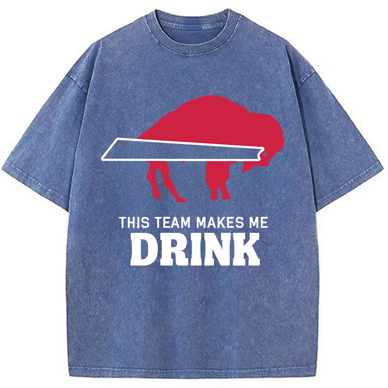 Modecanvas BILLS MAKES ME DRINK DTG Printing Washed T-Shirt