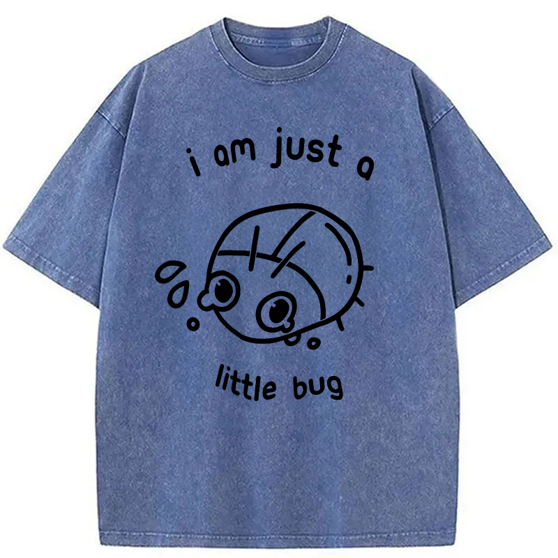 Modecanvas I Am Just A Little Bug DTG Printing Washed T-Shirt