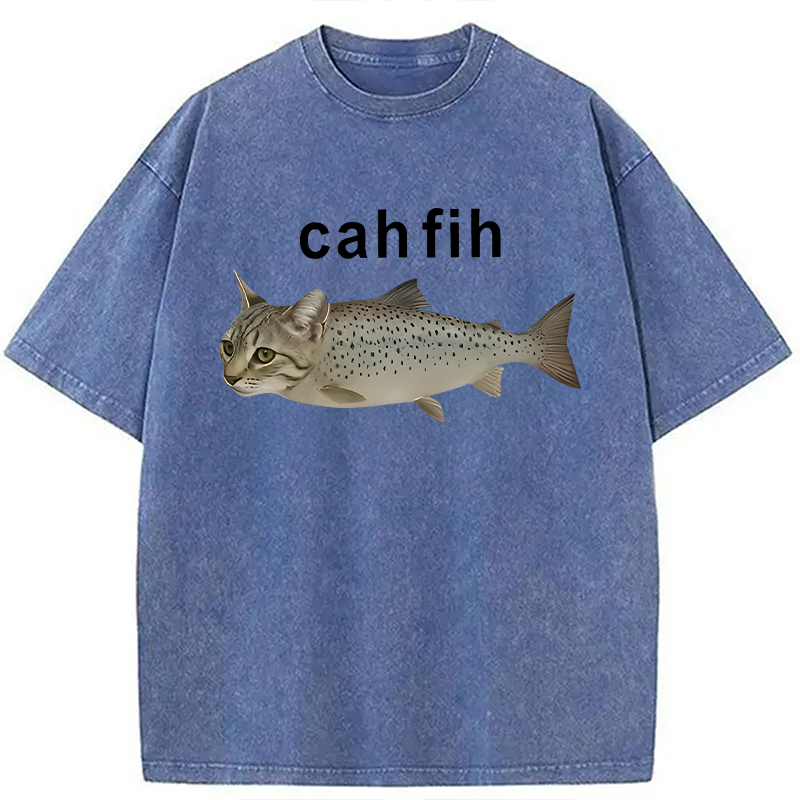 Modecanvas Cah Fih DTG Printing Washed T-Shirt-modecanvas