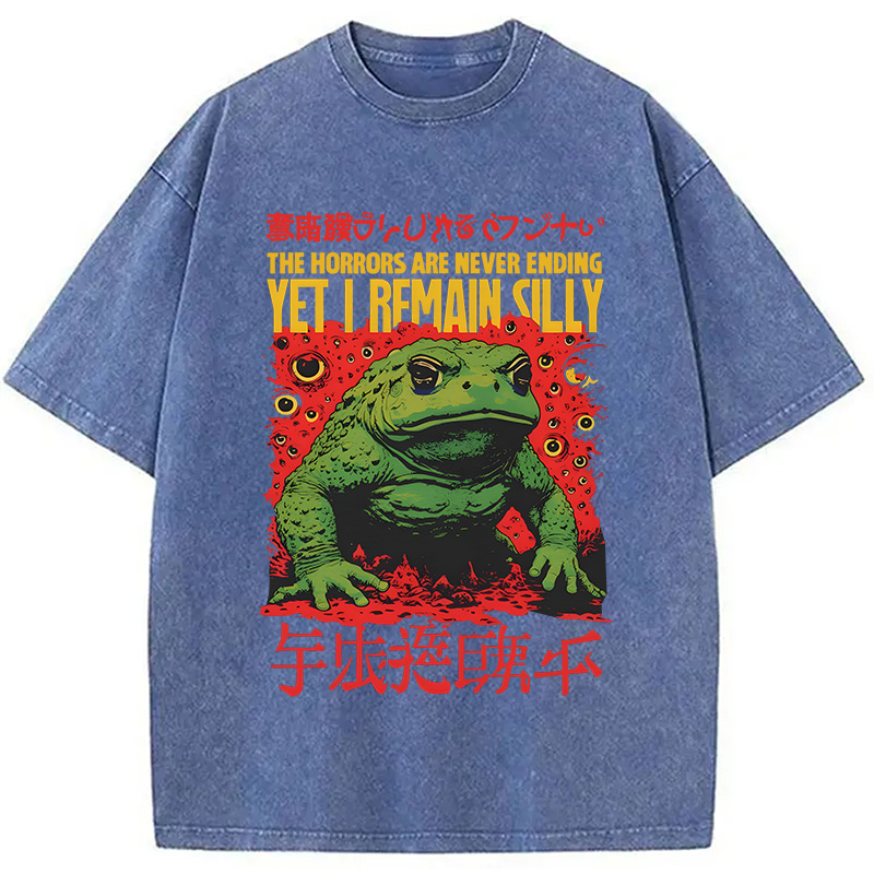 Modecanvas The Horrors Are Never Ending DTG Printing Washed T-Shirt