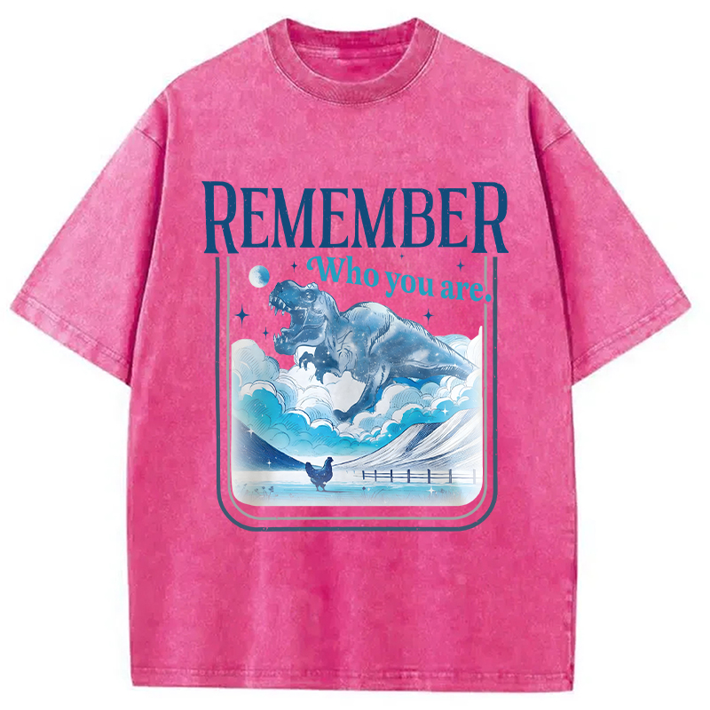 Modecanvas Remember Who You Are DTG Printing Washed T-Shirt-modecanvas
