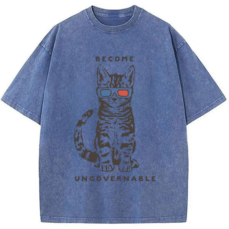 Modecanvas Become Ungovernable DTG Printing Washed T-Shirt-modecanvas
