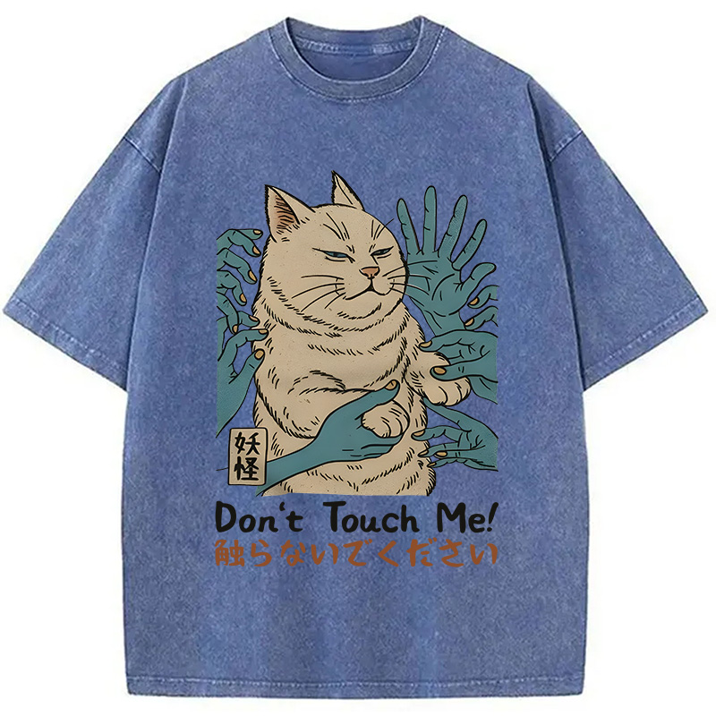 Modecanvas Dont Touch Me DTG Printing Washed T-Shirt-modecanvas