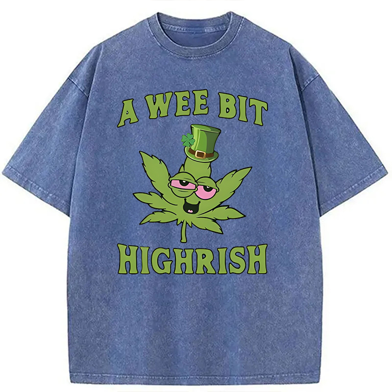 Modecanvas A Wee Bit Highrish DTG Printing Washed T-Shirt-modecanvas