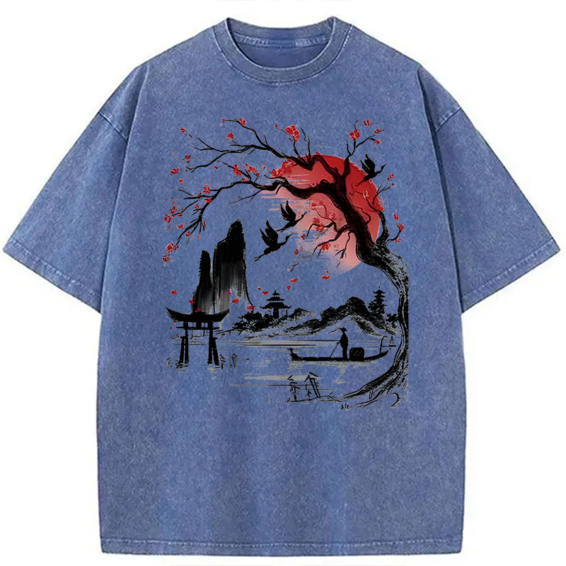 Modecanvas Japanese Dream DTG Printing Washed T-Shirt
