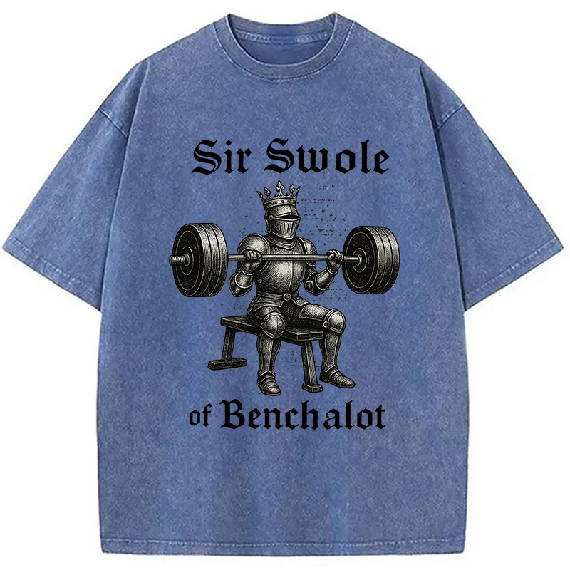 Modecanvas Sir Swole of Benchalot Gym DTG Printing Washed T-Shirt