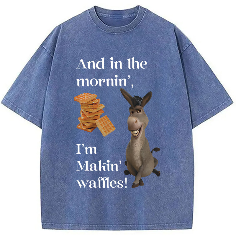 Modecanvas Donkey Funny Meme DTG Printing Washed T-Shirt