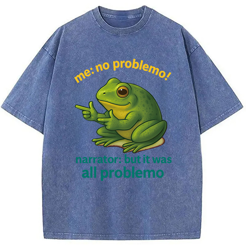 Modecanvas No Problemo Frog DTG Printing Washed T-Shirt