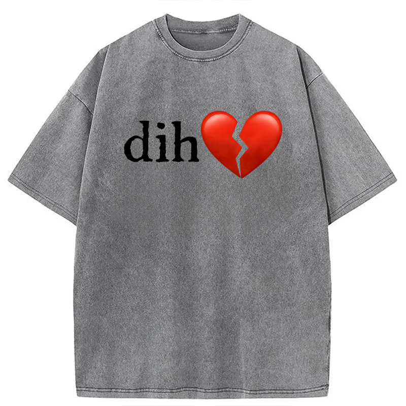 Modecanvas Dih Meme DTG Printing Washed T-Shirt
