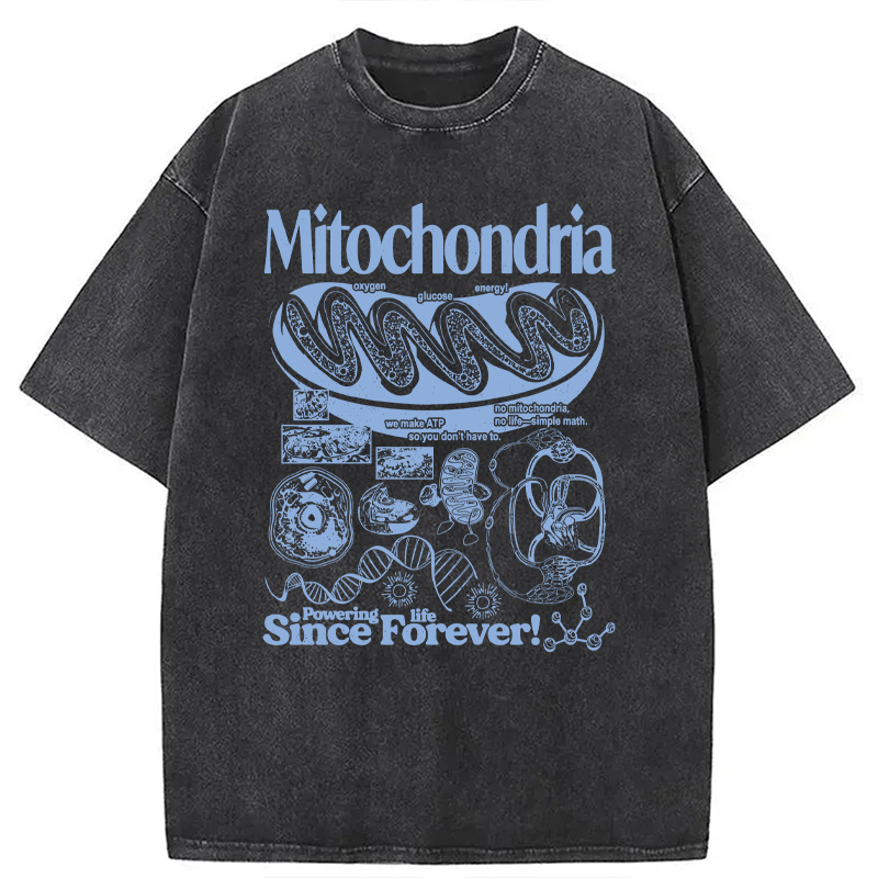 Modecanvas Mitochondria Vintage Science DTG Printing Washed T-Shirt