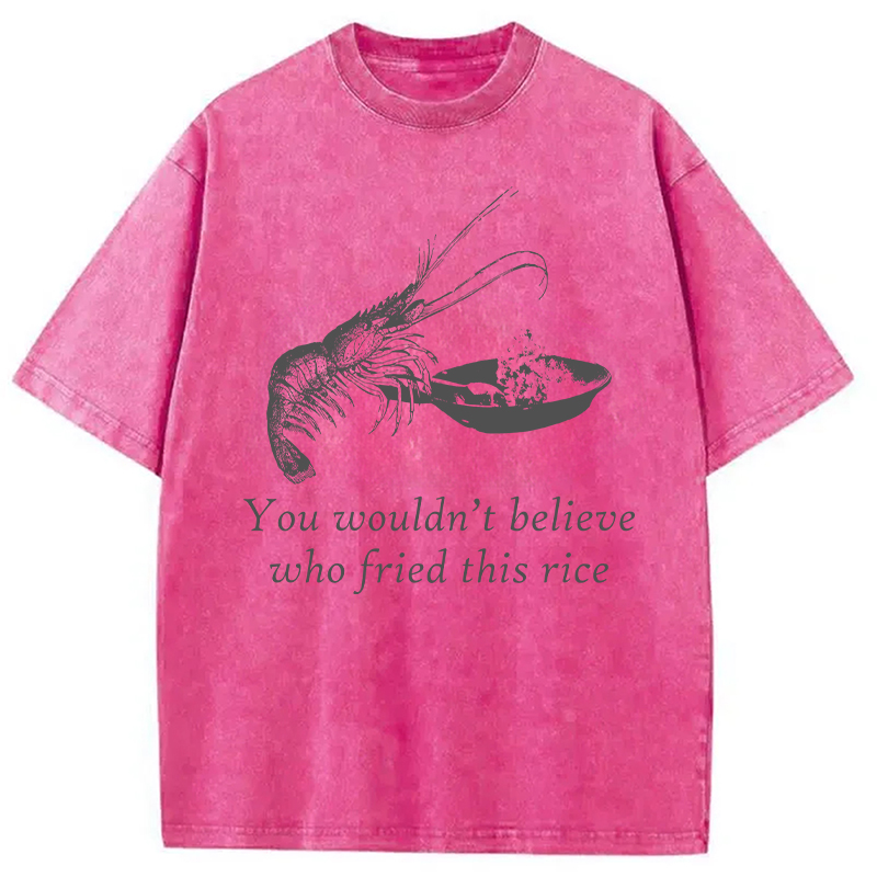 Modecanvas Shrimp Fried Rice DTG Printing Washed T-Shirt