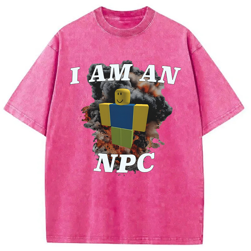 Modecanvas Roblox NPC Meme DTG Printing Washed T-Shirt