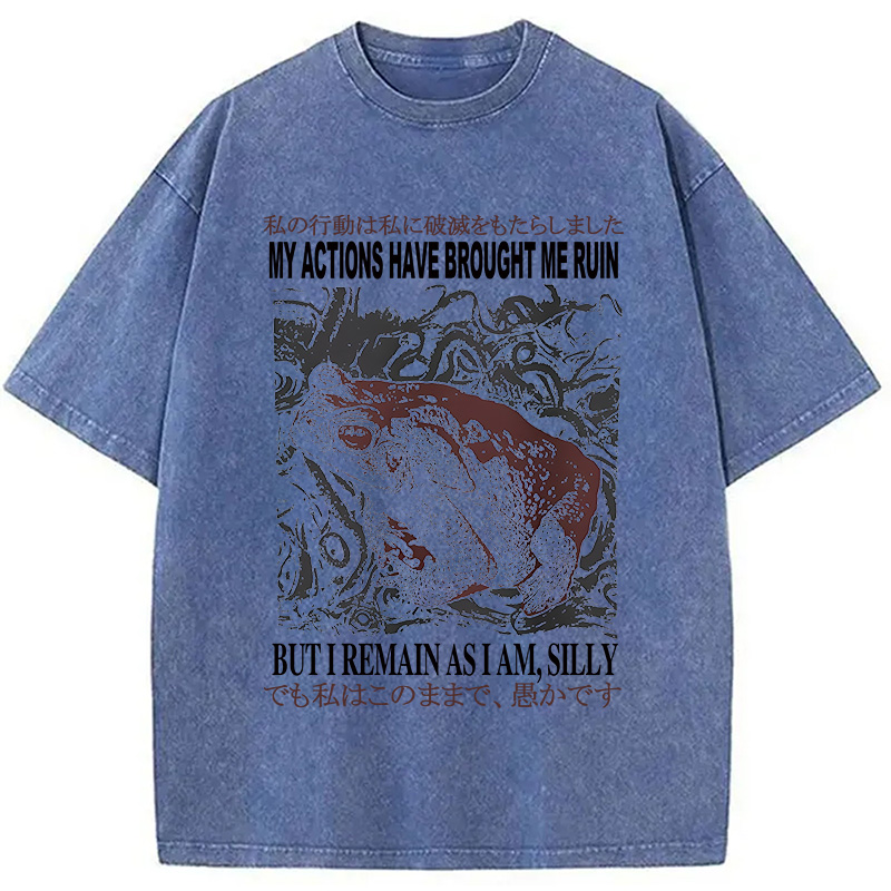 Modecanvas My Actions Brought Me Ruin Vintage DTG Printing Washed T-Shirt