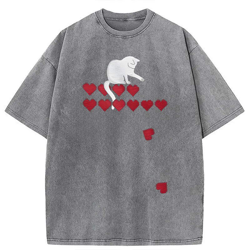 Modecanvas Killing Lives Cat DTG Printing Washed T-Shirt