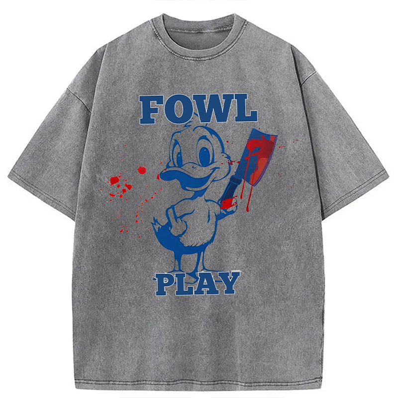 Modecanvas Fowl Play Duck DTG Printing Washed T-Shirt